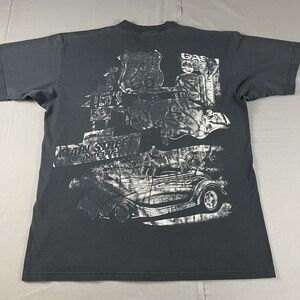 VINTAGE Historic Route 66 Shirt Adult Mens XLarge Black Faded Car T shirt